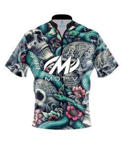 Motiv Skull Snakes Quick Ship CoolWick Sash Zip Bowling Jersey