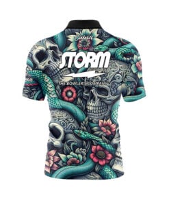 Alternative view of Storm Skull Snakes Quick Ship CoolWick Sash Zip Bowling Jersey