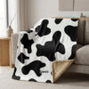 CoolWick Cow Sherpa Lined Throw Blanket