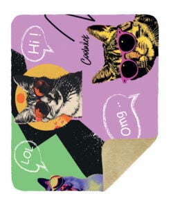 Alternative view of CoolWick Kitten Sherpa Lined Throw Blanket