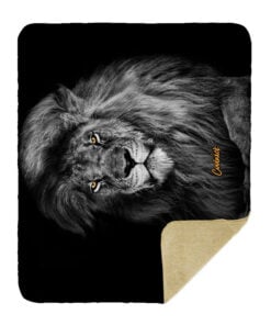Alternative view of CoolWick Lion Sherpa Lined Throw Blanket