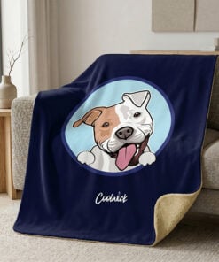 CoolWick Pittie Sherpa Lined Throw Blanket