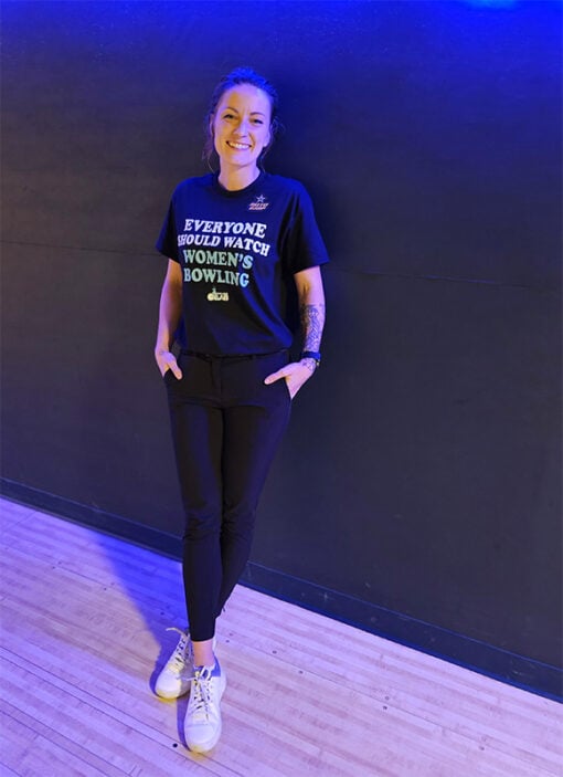 Diana Zavjalova Watch Women's Bowling Black CoolWick T-Shirt - Image 2