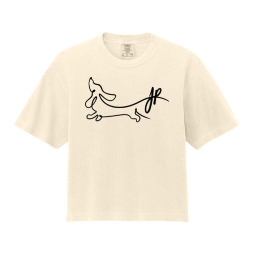 Jacqueline Rollins Dachshund Bowling CoolWick Crop Heavyweight Tee - Image 2