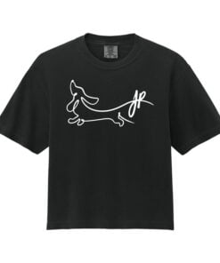 Jacqueline Rollins Dachshund Bowling CoolWick Crop Heavyweight Tee