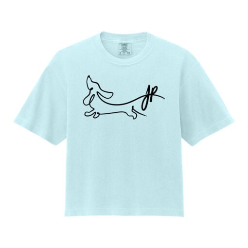 Jacqueline Rollins Dachshund Bowling CoolWick Crop Heavyweight Tee - Image 6