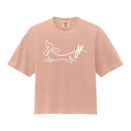 Jacqueline Rollins Dachshund Bowling CoolWick Crop Heavyweight Tee - Image 3