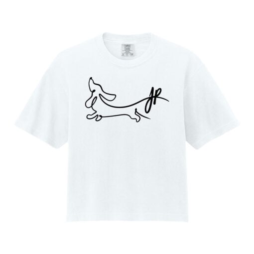 Jacqueline Rollins Dachshund Bowling CoolWick Crop Heavyweight Tee - Image 4