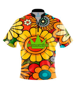 Brunswick Retro Flowers Fast Track CoolWick Bowling Jersey