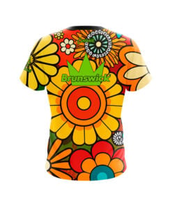Alternative view of Brunswick Retro Flowers Semi-Custom CoolWick Bowling Jersey