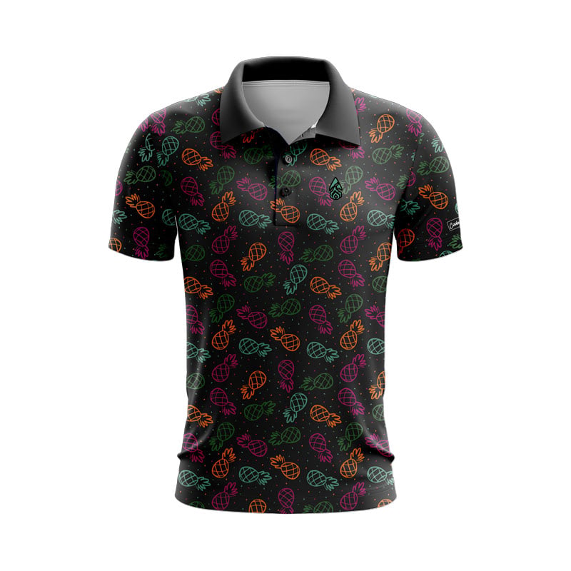 CoolWick Pineapple Tropics Everyday Button Polo