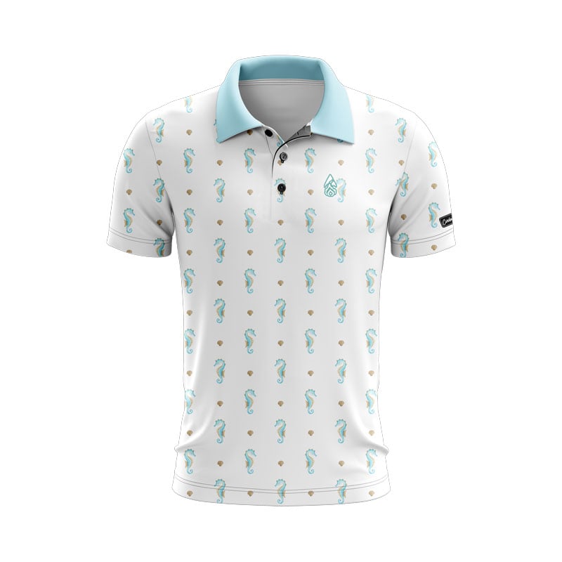 CoolWick Seahorses Everyday Button Polo