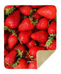 Alternative view of CoolWick Strawberries Sherpa Lined Throw Blanket
