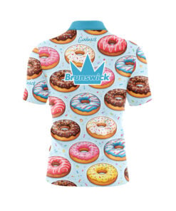 Alternative view of Brunswick Blue Doughnut Quick Ship CoolWick Sash Zip Bowling Jersey