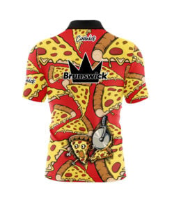 Alternative view of Brunswick Pizza Party Quick Ship CoolWick Sash Zip Bowling Jersey