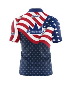 Alternative view of Brunswick USA Freedom Quick Ship CoolWick Sash Zip Bowling Jersey