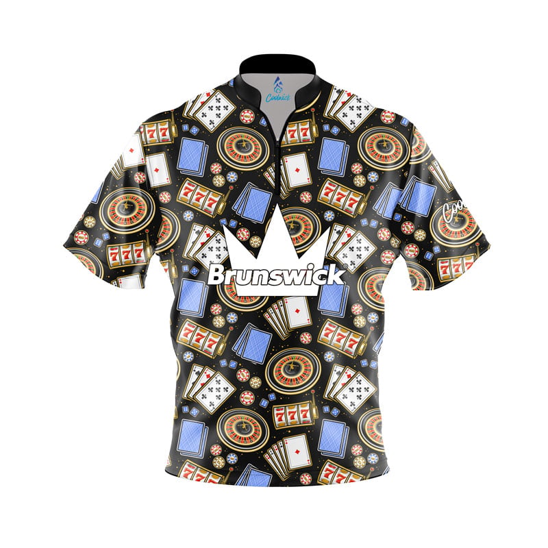 Brunswick Reno Casino Quick Ship CoolWick Sash Zip Bowling Jersey