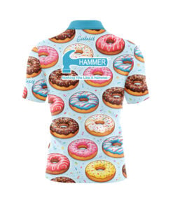 Alternative view of Hammer Blue Doughnut Quick Ship CoolWick Sash Zip Bowling Jersey