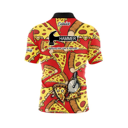 Hammer Pizza Party Quick Ship CoolWick Sash Zip Bowling Jersey - Image 2