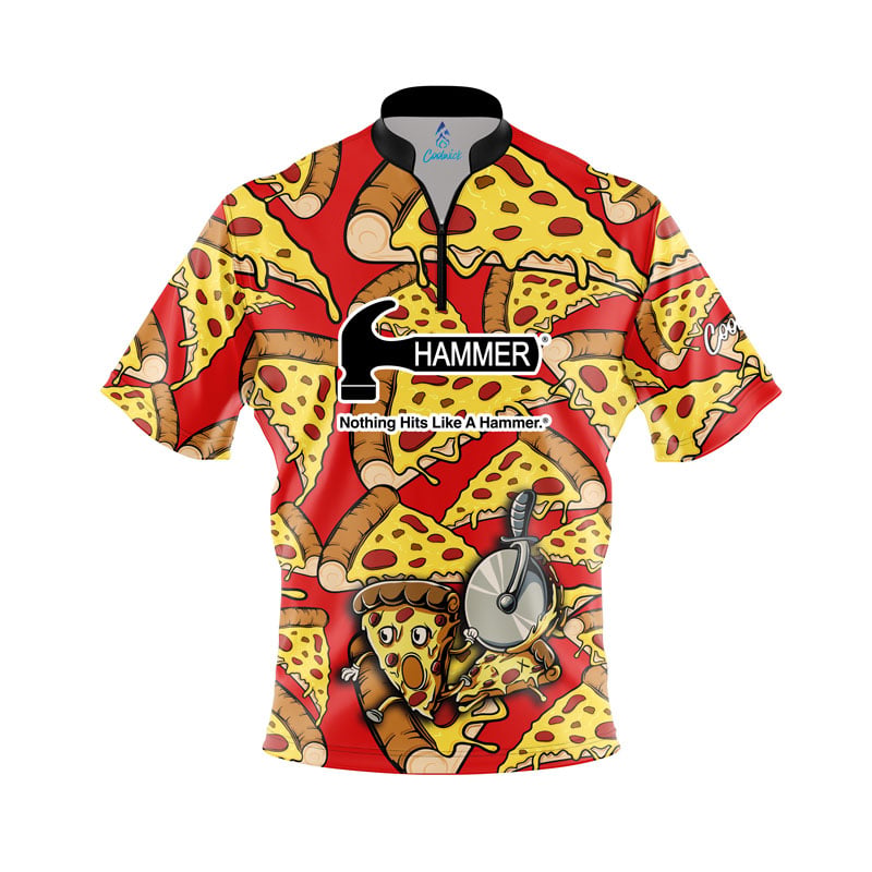 Hammer Pizza Party Quick Ship CoolWick Sash Zip Bowling Jersey