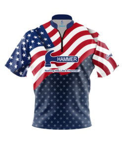 Hammer USA Freedom Quick Ship CoolWick Sash Zip Bowling Jersey
