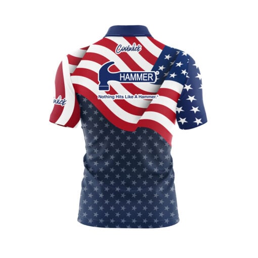 Hammer USA Freedom Quick Ship CoolWick Sash Zip Bowling Jersey - Image 2