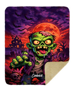 Alternative view of CoolWick Moonlight Mayhem Sherpa Lined Throw Blanket