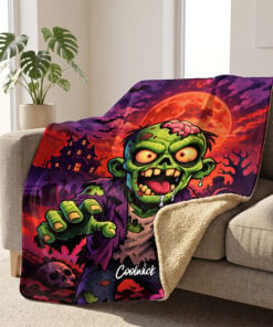 CoolWick Moonlight Mayhem Sherpa Lined Throw Blanket