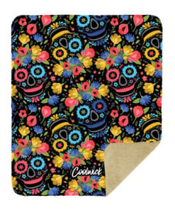 Alternative view of CoolWick Muertos Sherpa Lined Throw Blanket