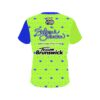 Stefanie Johnson Brunswick Lime Green Blue Crowns CoolWick Bowling Jersey - Image 2