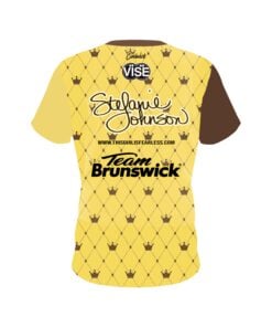 Alternative view of Stefanie Johnson Brunswick Yellow Brown Crowns CoolWick Bowling Jersey