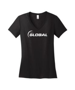 900 Global CoolWick Women's V-Neck Bowling T-Shirt - Jet Black