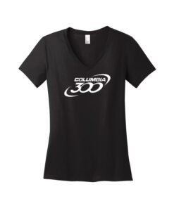 Columbia 300 CoolWick Women's V-Neck Bowling T-Shirt - Jet Black