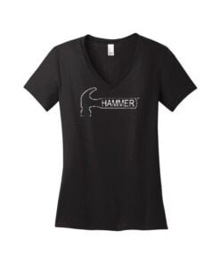Hammer CoolWick Women's V-Neck Bowling T-Shirt - Jet Black