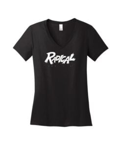 Radical CoolWick Women's V-Neck Bowling T-Shirt - Jet Black