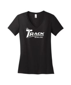 Track CoolWick Women's V-Neck Bowling T-Shirt - Jet Black