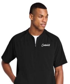 CoolWick CoolWick Short Sleeve 1/2-Zip Bowling Jacket - Black