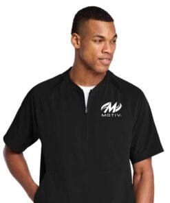 Motiv CoolWick Short Sleeve 1/2-Zip Bowling Jacket - Black