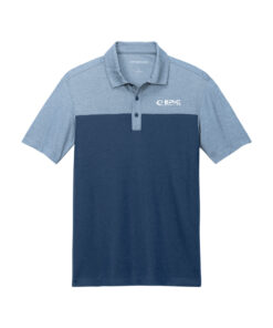 Epic CoolWick Men's Fine Pique Blend Blocked Bowling Polo - Aegean Blue