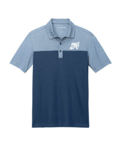 Swag CoolWick Men's Fine Pique Blend Blocked Bowling Polo - Aegean Blue