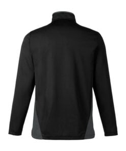 CoolWick Colorblock Quarter-Zip Bowling Pullover back - Black/Dark Charcoal