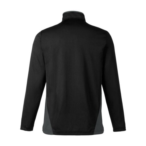 CoolWick Colorblock Quarter-Zip Bowling Pullover back - Black/Dark Charcoal