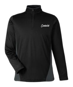 CoolWick CoolWick Colorblock Quarter-Zip Bowling Pullover - Black/Dark Charcoal