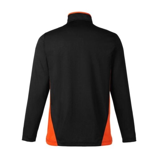 CoolWick Colorblock Quarter-Zip Bowling Pullover back - Black/Team Orange