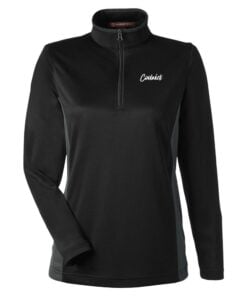 CoolWick CoolWick Women's Colorblock Quarter-Zip Bowling Pullover - Black/Dark Charcoal