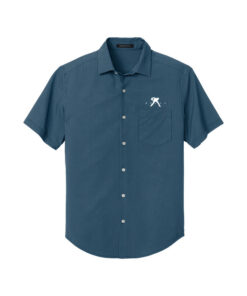 Belmo CoolWick Mercer+Mettle UV Pocket Bowling Polo - Night Navy Dash Print