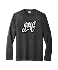 Swag CoolWick Men's Tri-Blend Long Sleeve Bowling T-Shirt - Black Heather