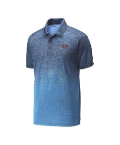 Columbia 300 CoolWick Men's Ombre Heather Bowling Polo - Carolina Blue/Navy
