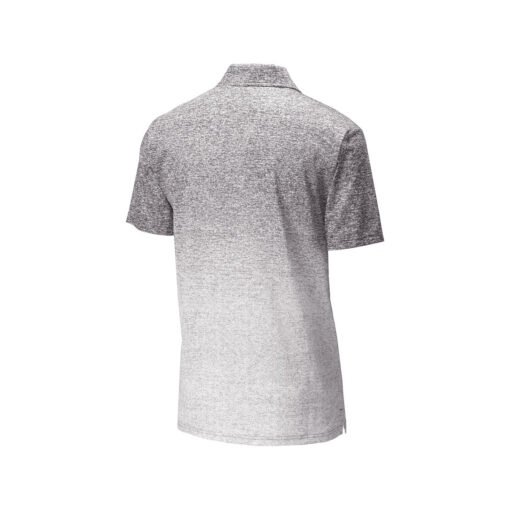 CoolWick Men's Ombre Heather Bowling Polo - White/Graphite (back)