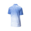 CoolWick Men's Ombre Heather Bowling Polo - White/True Royal (back)